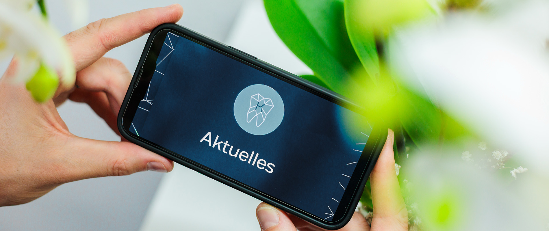 Aufnahme eines Handys, auf dessen Display 
