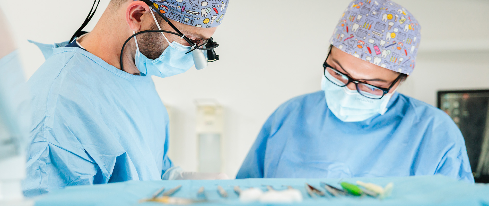 Aufnahme während einer Implantatsetzung