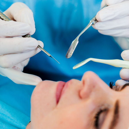 Aufnahme einer Patientin während einer Behandlung